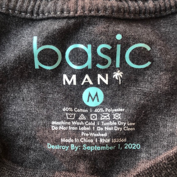 Basic Man V-neck Bamboo Tee Shirt size M - Picture 5 of 8